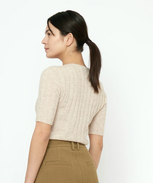 7115 by Szeki Ribbed Short Sleeves