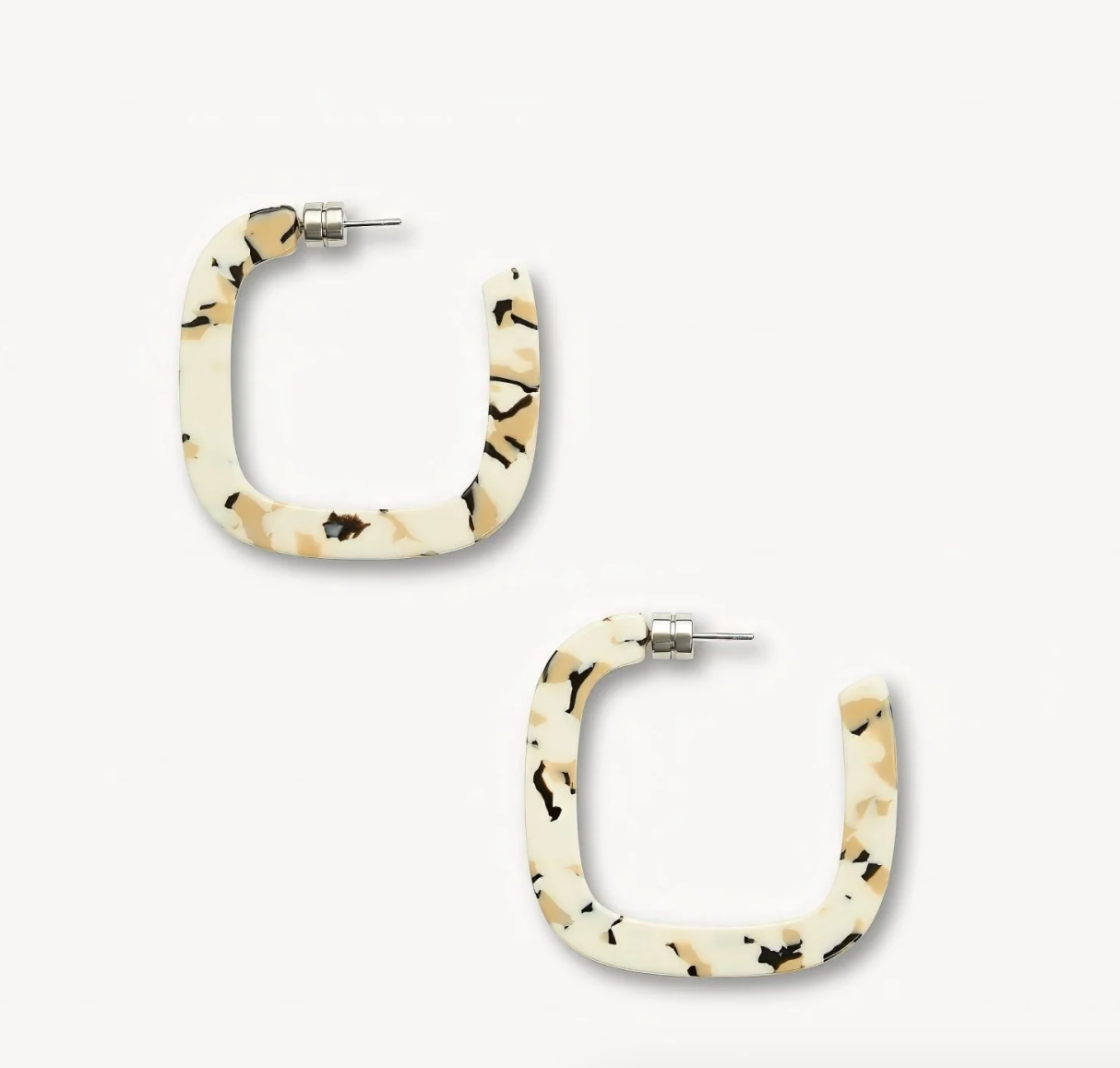 Machete Earrings Midi Square Hoops