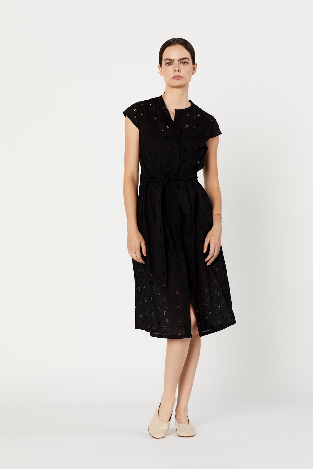 June Dress in Cotton Eyelet