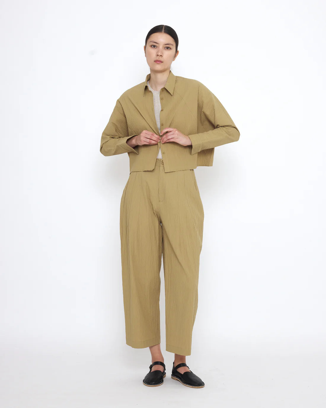 7115 by Szeki Signature 3/4 Cropped Shirt Jacket