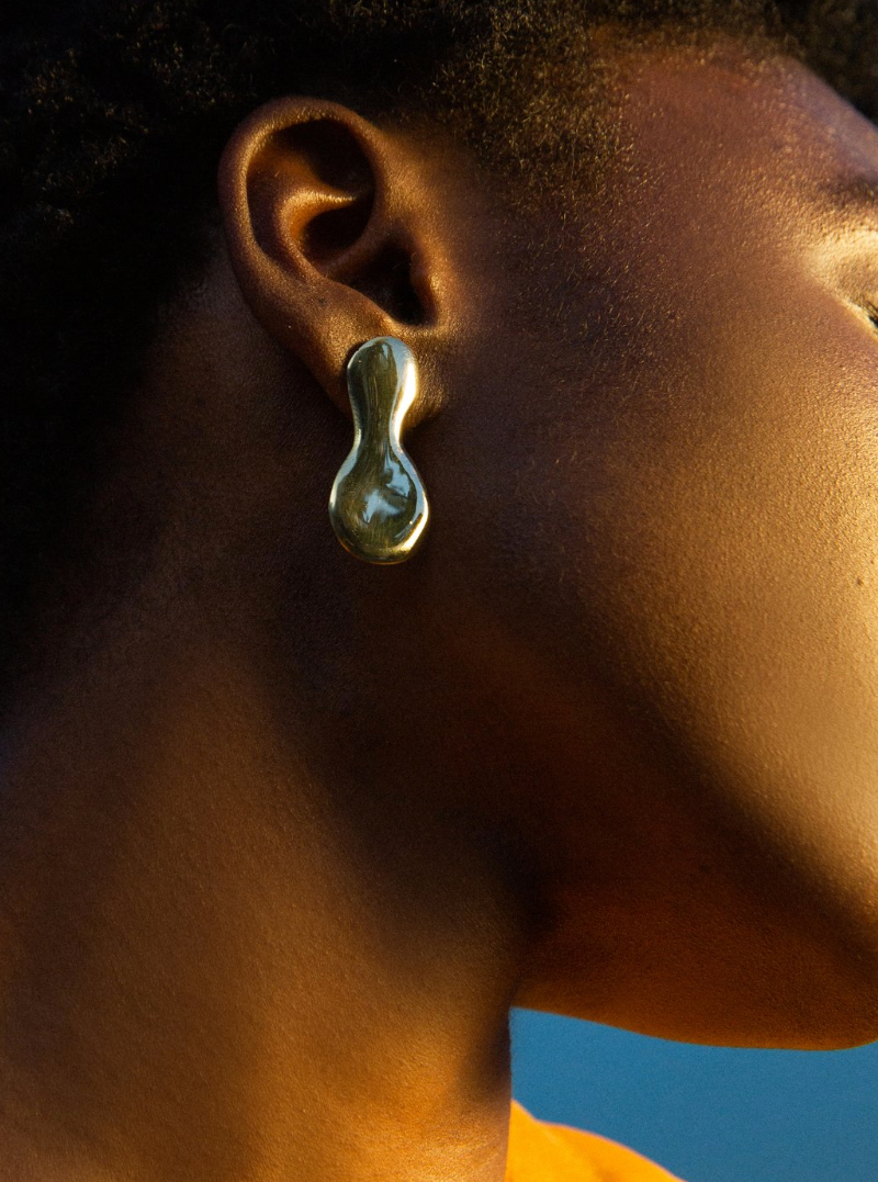 Laura Estrada Soledad Earrings in Brass