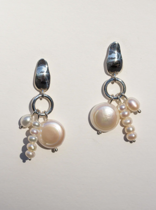 Leili Kasraie Pearl Cluster Earrings