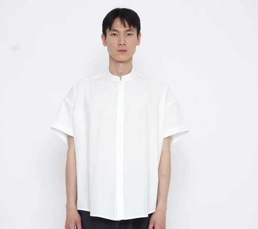 7115 by Szeki Mandarin Cocoon Short Sleeves Shirt
