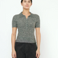 7115 by Szeki Collared Short Sleeves Top