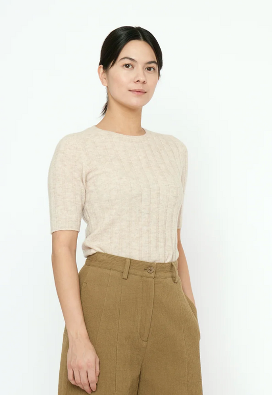 7115 by Szeki Ribbed Short Sleeves