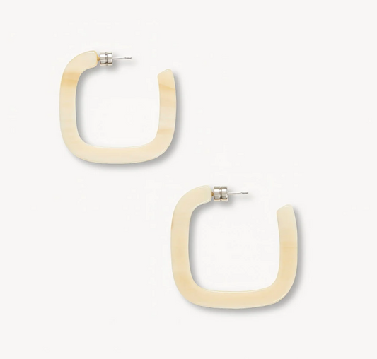 Machete Earrings Midi Square Hoops