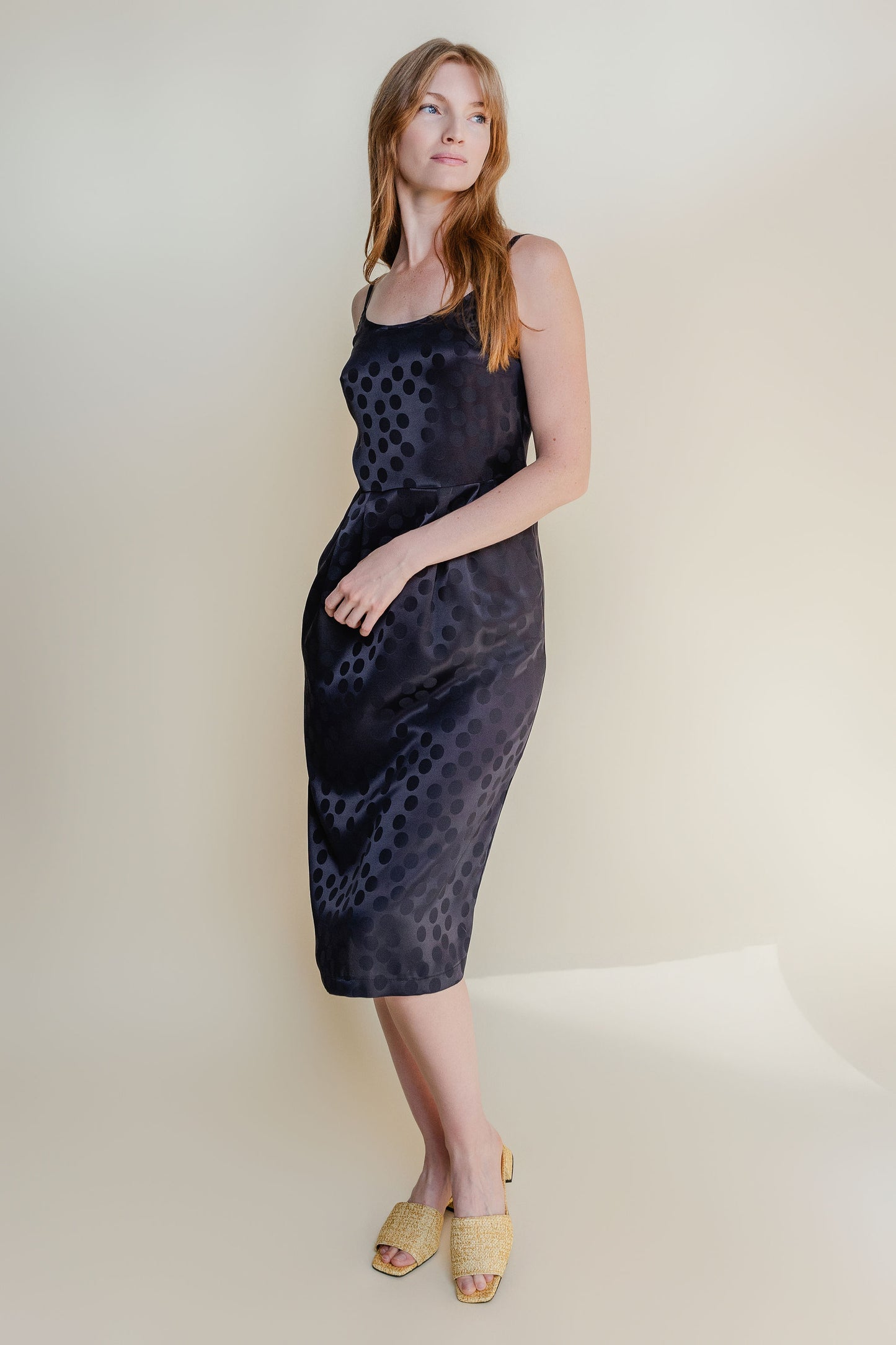 Cam Dress Silk Polka Dot