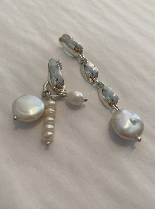 Leili Kasraie Pearl Asymmetrical Droplet Earring