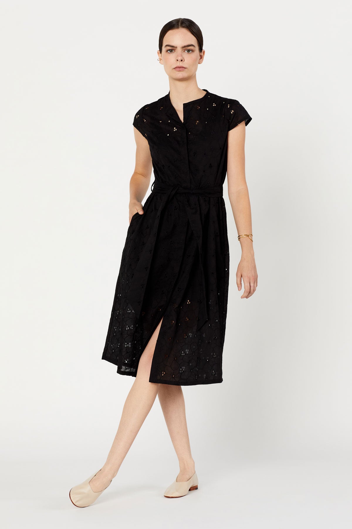 June Dress in Cotton Eyelet