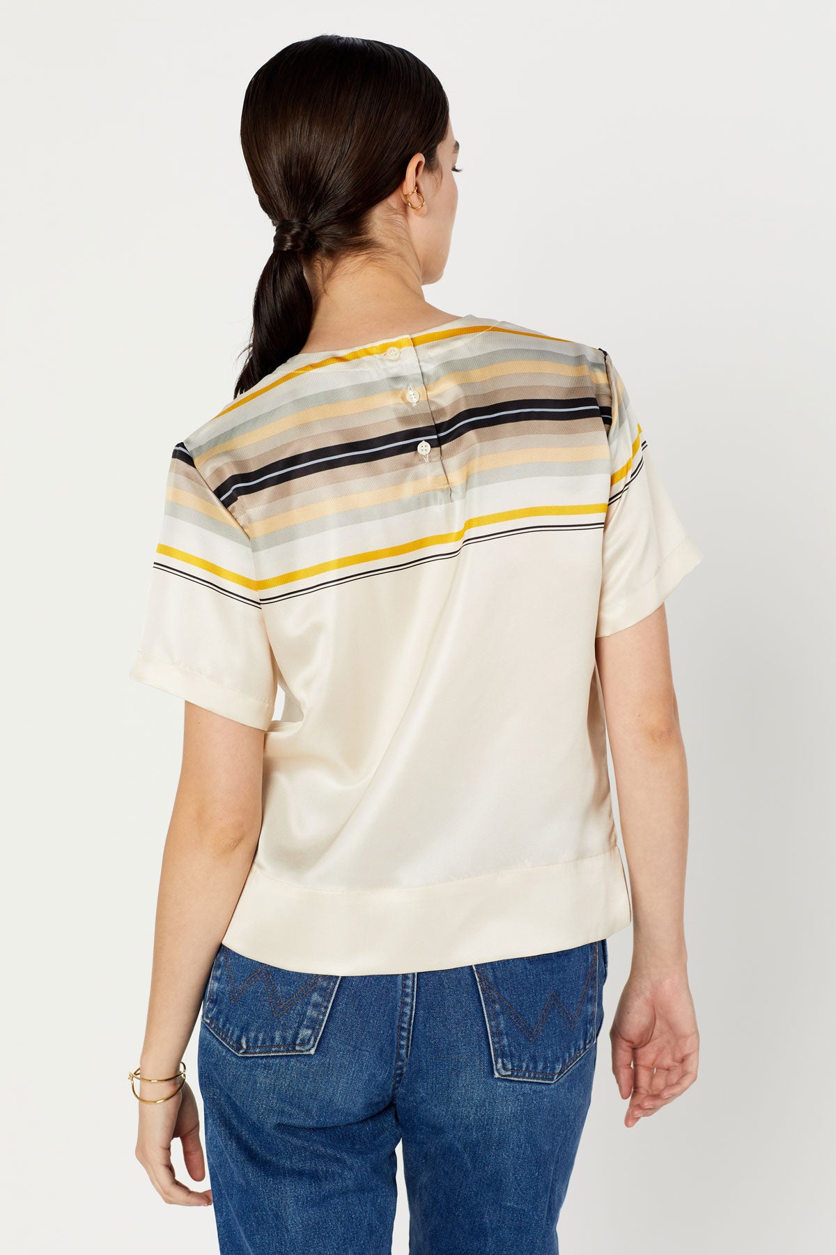 Marta Top in Silk Stripe
