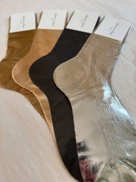 Maria La Rosa Metallic Ribbed Socks