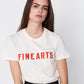 Fine Arts Cotton T-shirt in White with Red. Made in Atlanta, ethically and sustainably, by slow fashion designer Megan Huntz. 