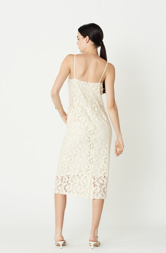 Cam Tank Dress in Cream Lace. Made in Atlanta, ethically and sustainably, by slow fashion designer Megan Huntz. 