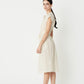 June Cap Sleeve Shirt Dress in Ecru Texture Organic Cotton. Made in Atlanta, ethically and sustainably, by slow fashion designer Megan Huntz. 