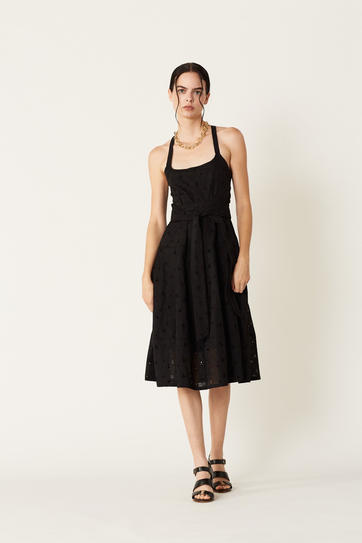 Martha Dress in Black Eyelet Cotton. Shop Megan Huntz is made in Atlanta, ethically and sustainably, by slow fashion designer Megan Huntz. 