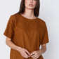 Lane Top in Ocre Raw Silk. Made in Atlanta, ethically and sustainably, by slow fashion designer Megan Huntz. 