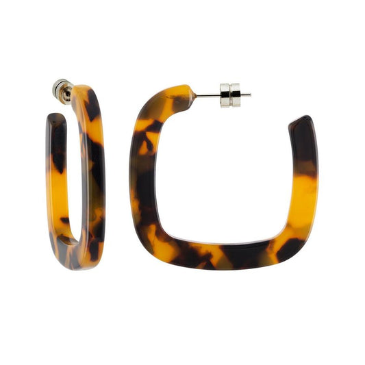 Machete Earrings Midi Square Hoops